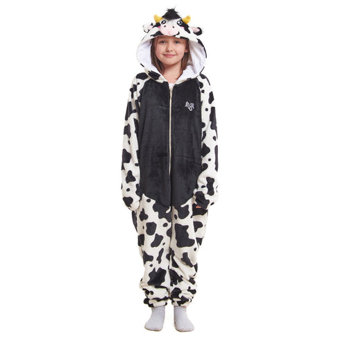 Snuggs Kids Blanket Onesie Black Cow
